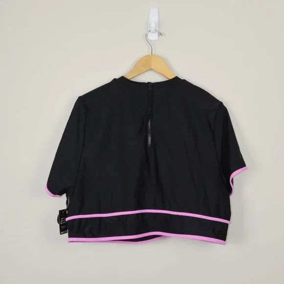 Torrid Black Snake Rose Crop Rashguard NWT - Picture 6 of 11
